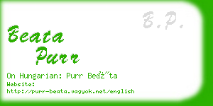 beata purr business card